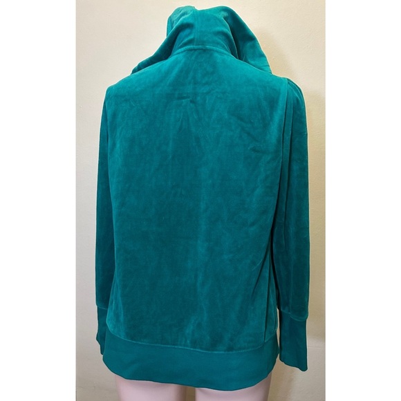 NWT Sideways Satin Lined Zip Front Velvet Hoodie with Kangaroo Pockets. - Picture 5 of 8